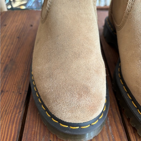 Tan Leather Boots with Yellow Stitching - Picture 3 of 9
